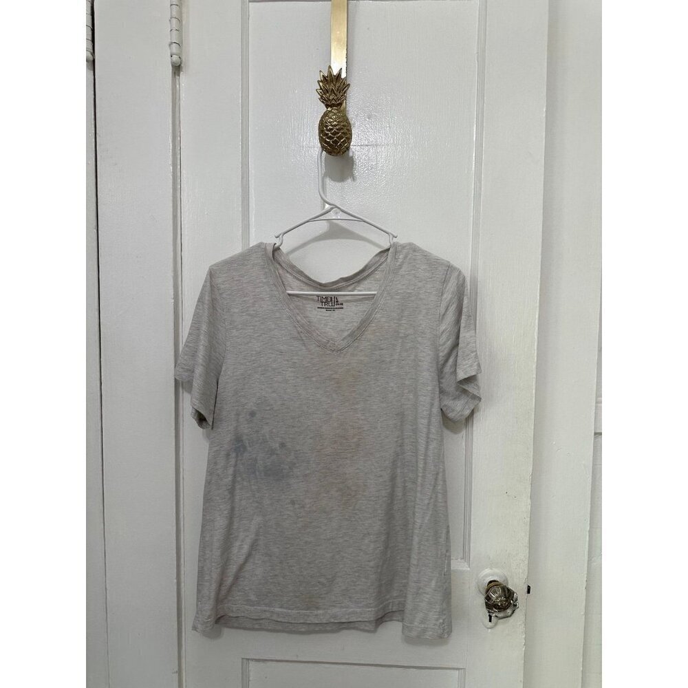 Time and Tru women’s size large gray white T-shirt